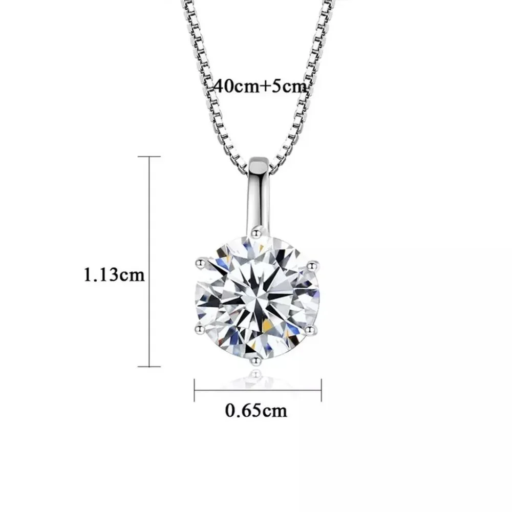 Certified 1ct. t.w. Diamond Round Necklace 18k White Gold over Italy Silver - Picture 5 of 15